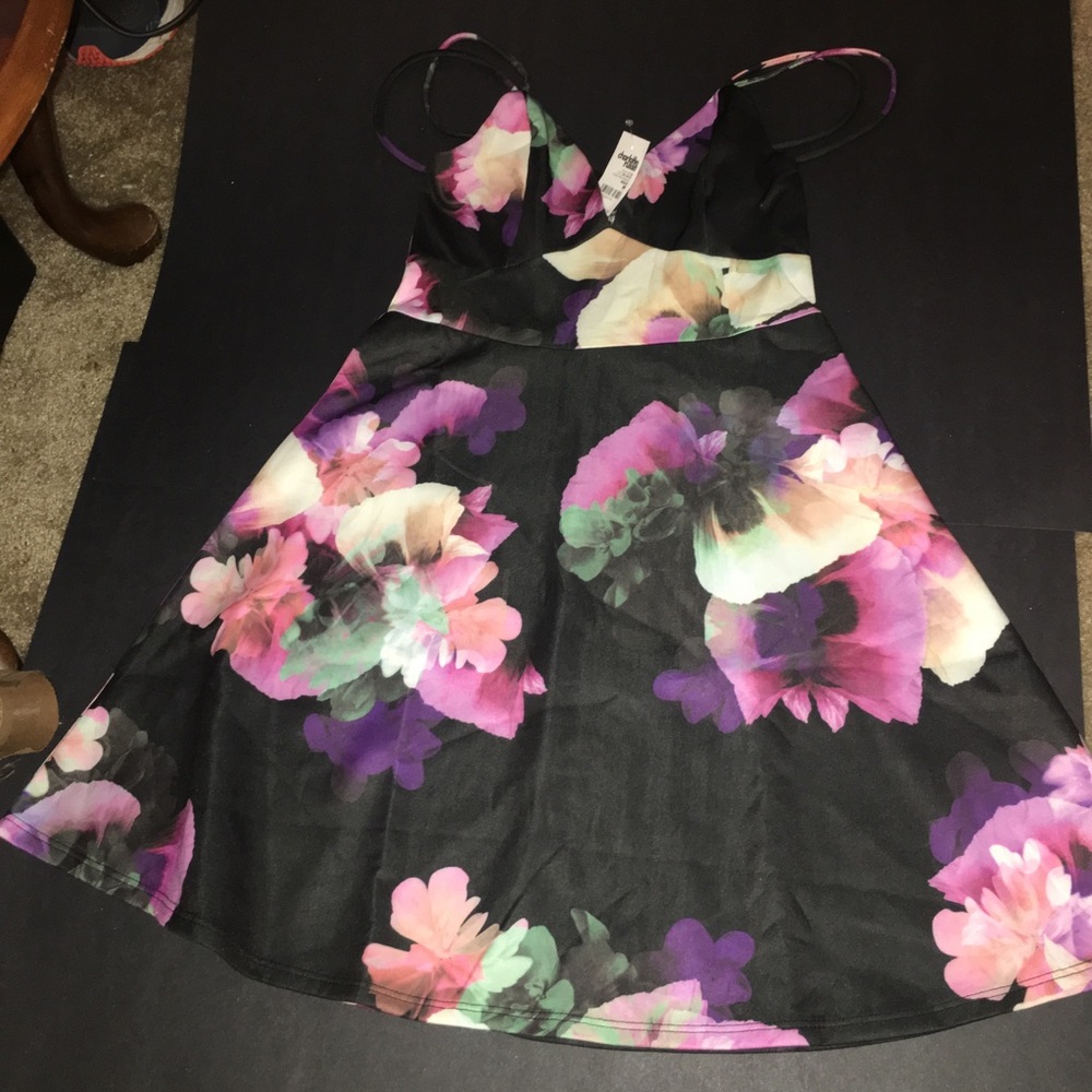 Floral strappy-back skater dress - Picture 3 of 3